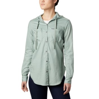 Columbia Anytime Stretch Hooded Long Sleeve, Camisa Verdes Para Mujer | 345901-QSR